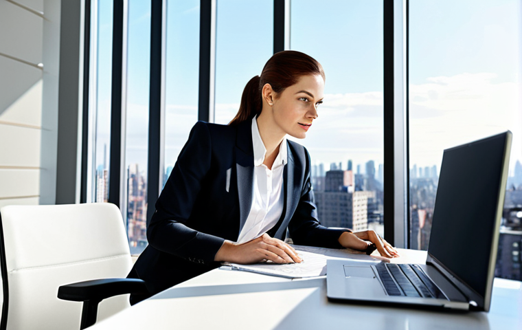 바베이도스 마운트게이 럼 브랜드 - Modern Office Environment**

"A professional businesswoman, fully clothed in a tailored business sui...