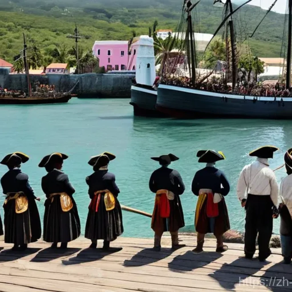 바베이도스 카리브 해 해적 역사 - **Prompt 1: The Crossroads of Early Colonial Barbados**
"A bustling, historically accurate depic...