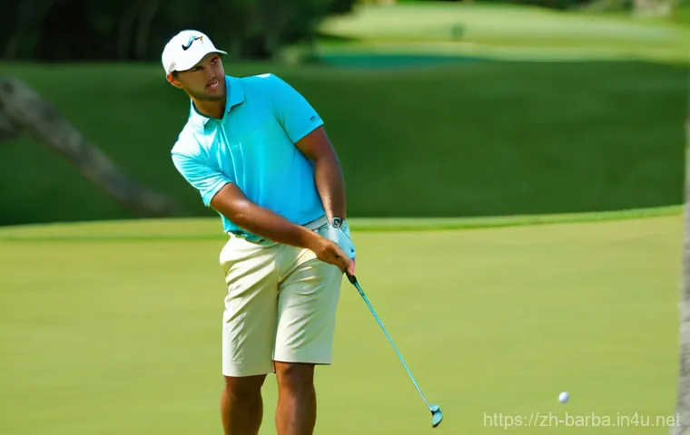 바베이도스 골프 코스 추천 - **Image Prompt: Sandy Lane's Green Monkey Golf Course - Luxurious Challenge**
    "A male golfer, mi...